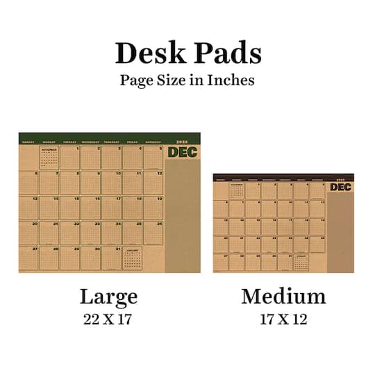 TF Publishing Medium 2026-27 Trail & Timber Desk Pad Monthly Blotter Calendar